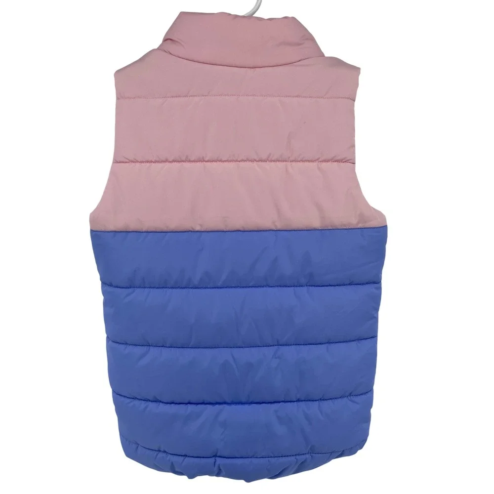 Puma Puffer Vest Sleeveless Padded Full Zip Pink Blue White Kids S‎ 7/8